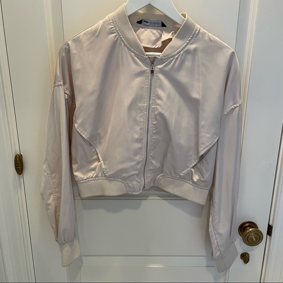 Satin Effect Bomber Jacket - Picture 1 of 4